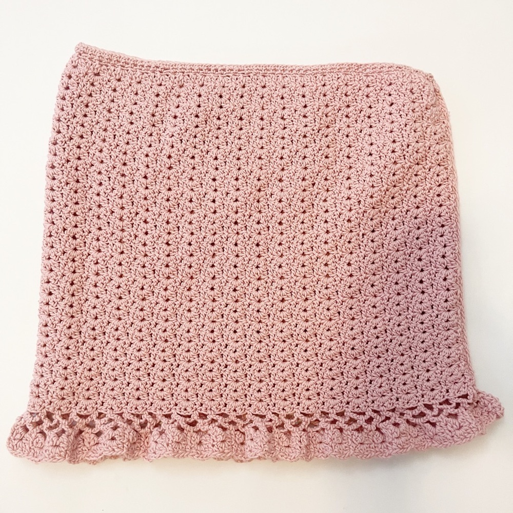 Hand Knit Crochet Skirt One Size